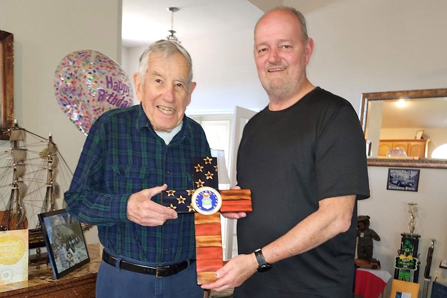 Cross my heart: Catholic woodworker honors others’ service with custom gift