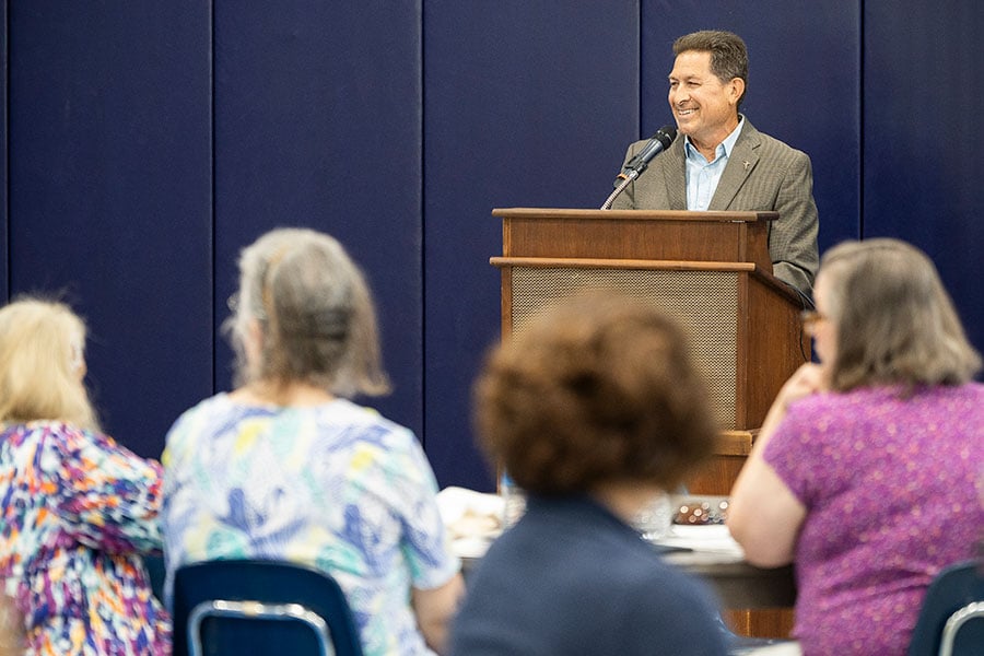 Deacon Daniel Zavala at podium