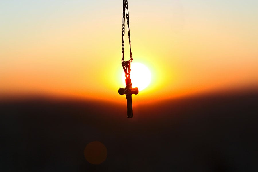 cross at sunset
