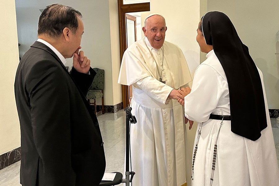Sister Anna Imelda Nguyen, OP, meets Pope Francis