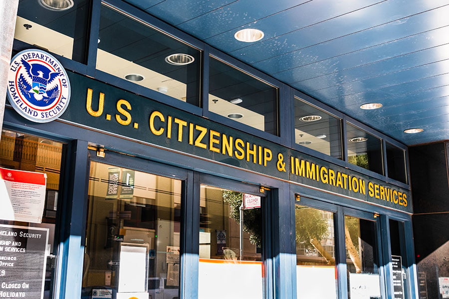 front of immigration office