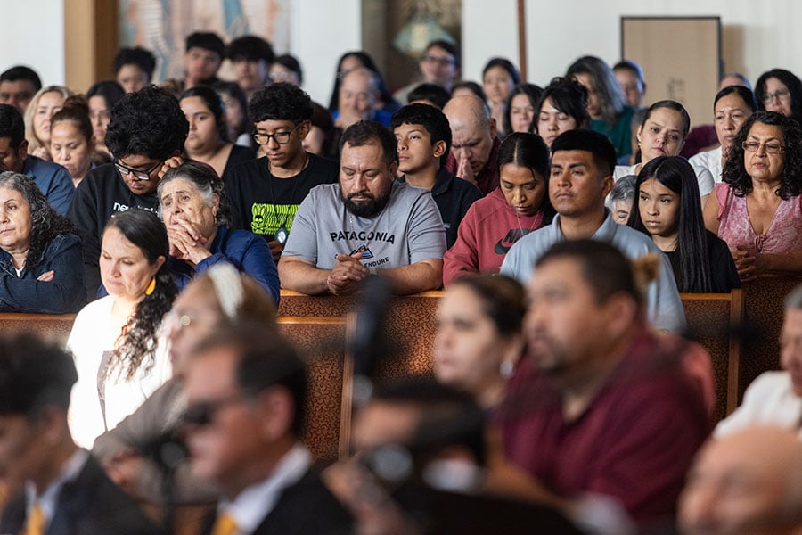 crowd at Mass