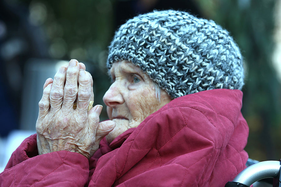 elderly praying