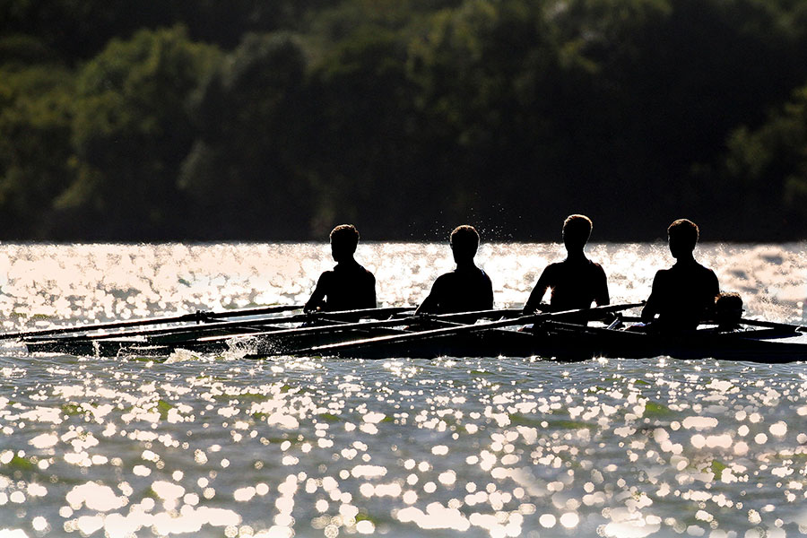 young men in rowing crew
