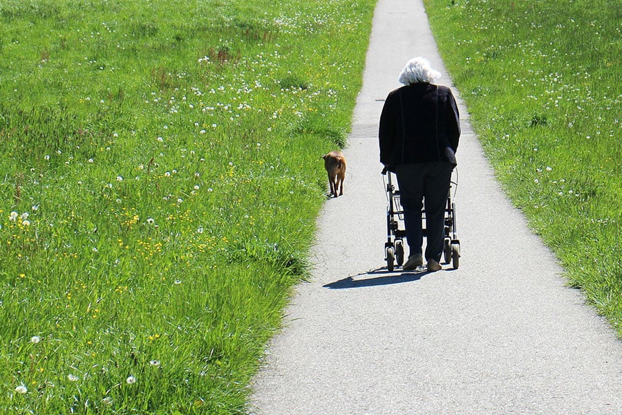 woman with a walker