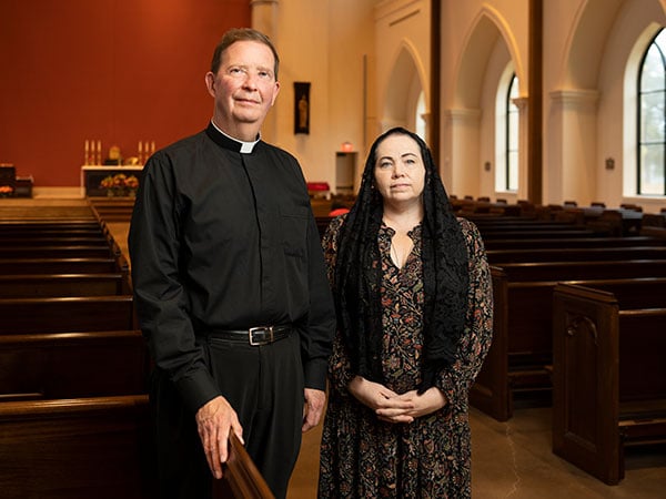 Father Ray McDaniel and Denise Koch