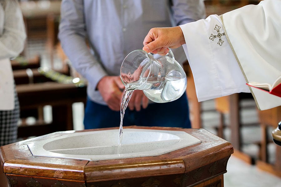 holy water font