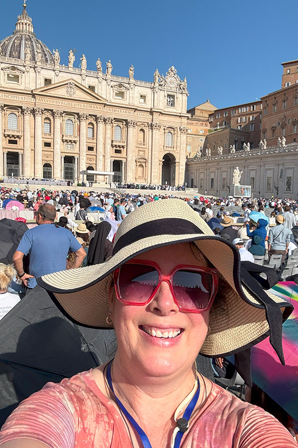 Jenara selfie at St. Peter Basilica