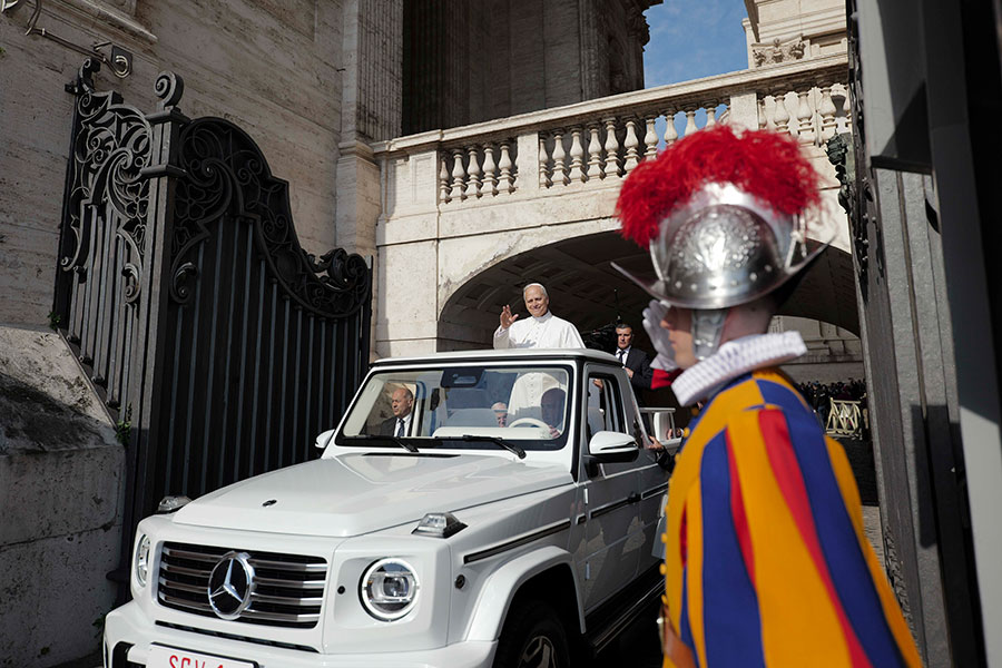 Pope Leo XIV in Popemobile