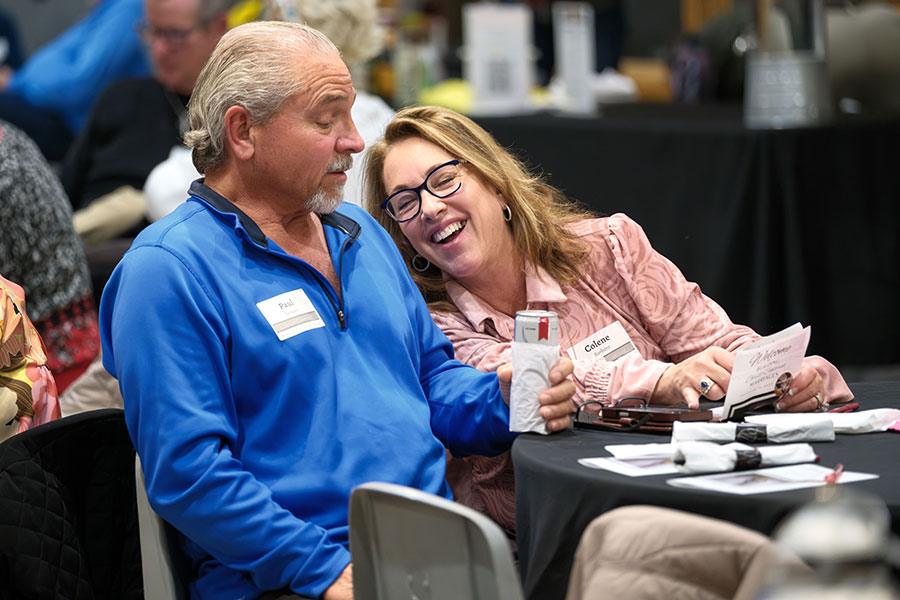 couple laughing