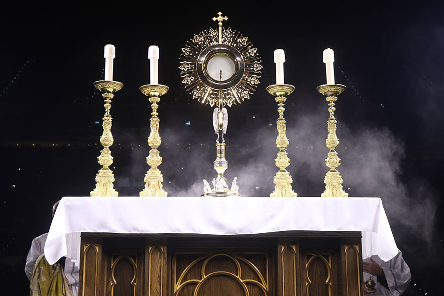 Eucharist in monstrance