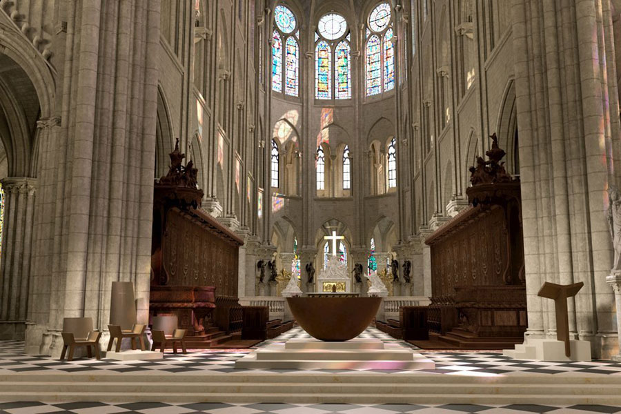 inside of Notre Dame Cathedral