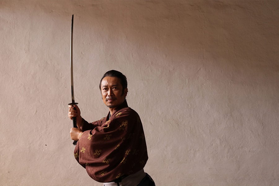 Huarong Weng as Hasekura Tsunenaga, the Japanese samurai who led a diplomatic mission to Spain and the Vatican in the early 1600s. (Photo by Stéphane Bégoin, courtesy PBS)