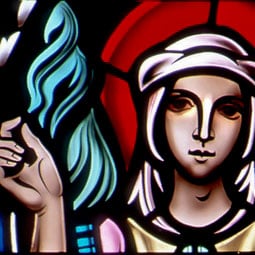 Stained glass of St. Genevieve