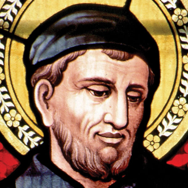 stained glass of St. Vincent de Paul