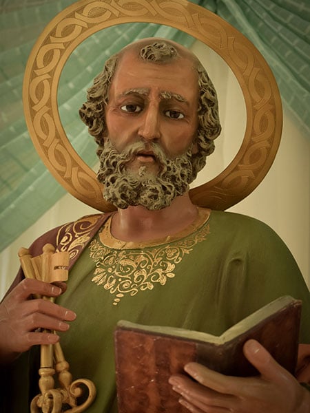 a painting of St Peter holding keys
