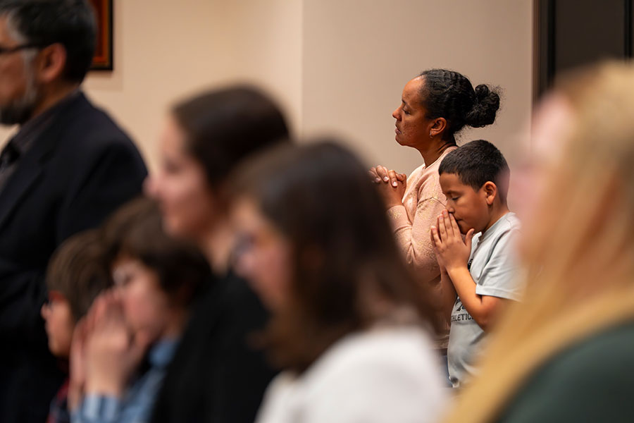 people in pews