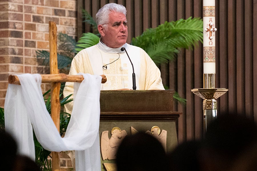 Father Schilken preaches homily