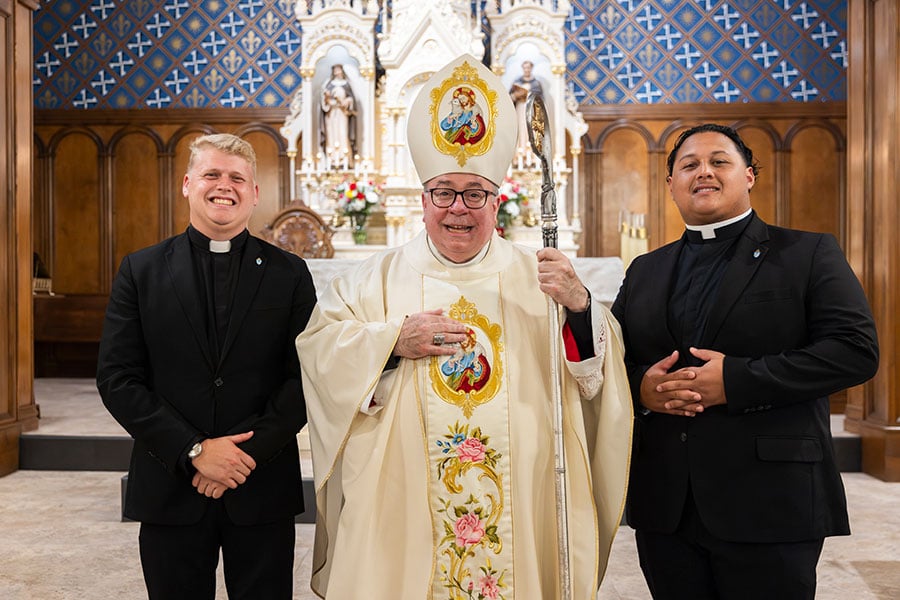 Bishop Olson with Caleb Scott and Cristian Diaz