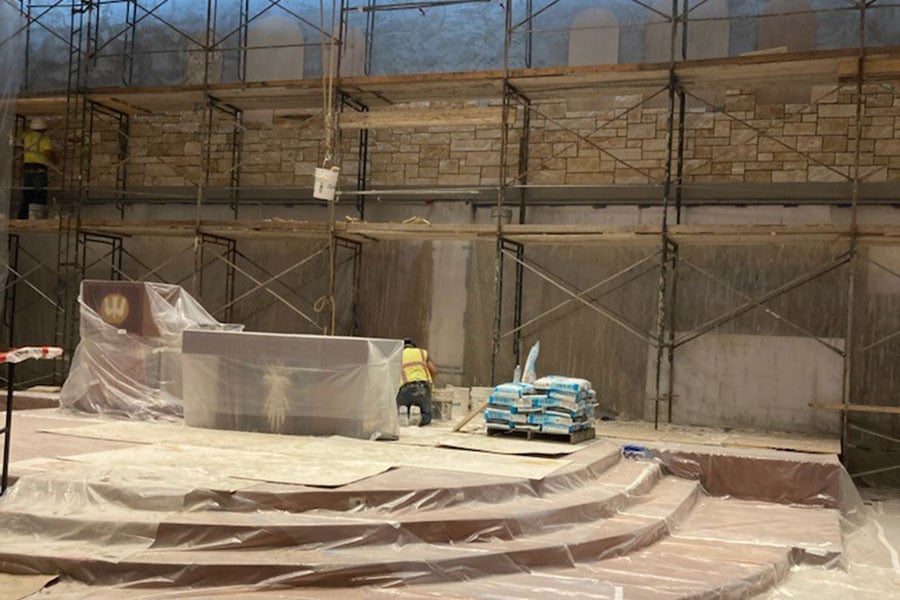 altar under construction