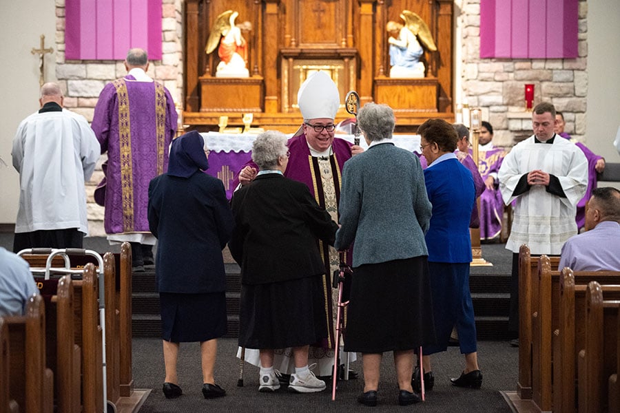 Bishop accepts gifts from sisters