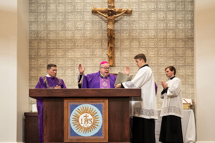 Bishop Olson at altar