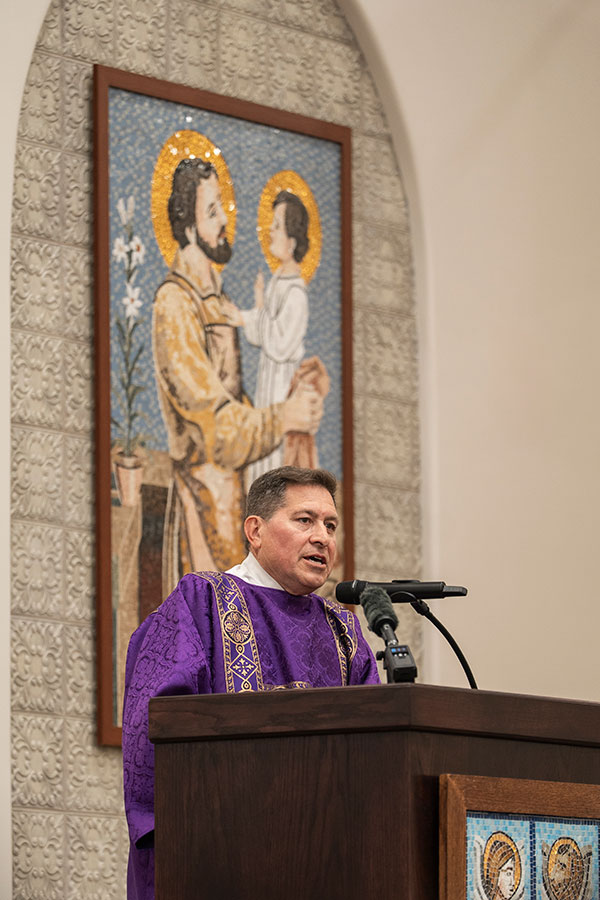Deacon Zavala at ambo