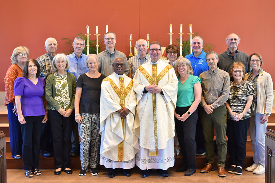 group of people at altar