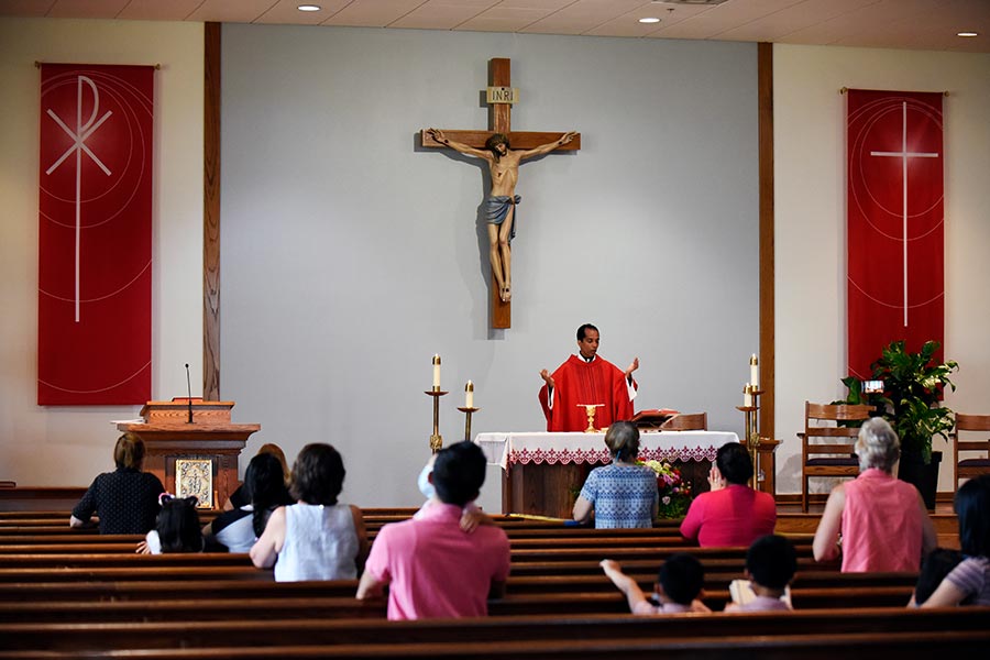 Father Joy Joseph celebrates daily Mass.