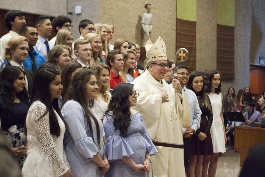 Bishop Olson with Confirmation candidates