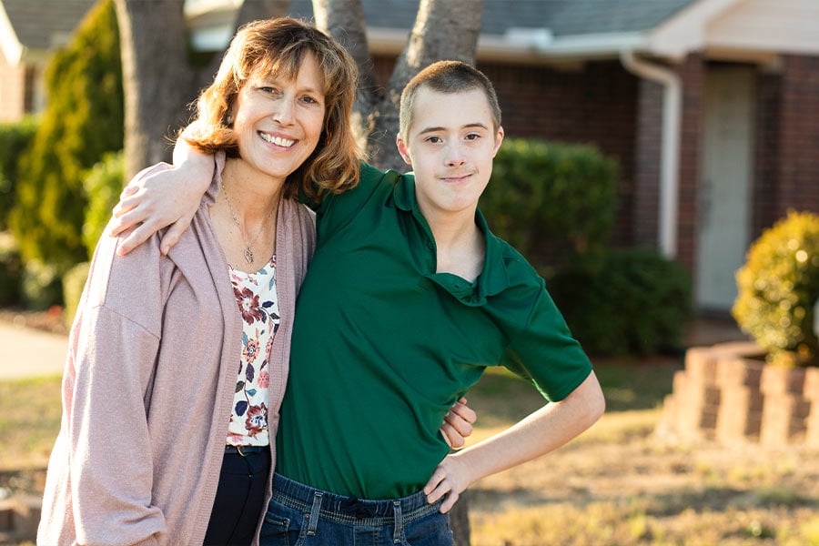 Jeanette Gray and her 15-year-old son, Andrew, visit after school (NTC/Rodger Mallison)