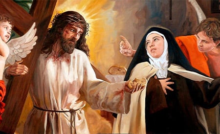 As a mystic, Saint Teresa of Ávila had numerous visions and supernatural experiences, several of which included Jesus himself. (Artwork by Raul Berzosa)