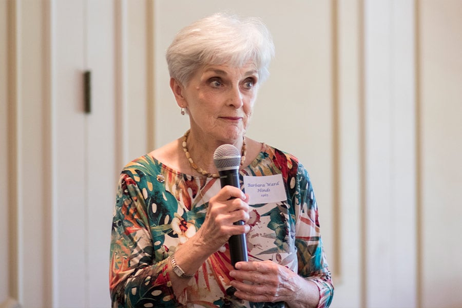 Barbara Ward Hinds speaks during the St. Joseph Hospital School of Nursing Alumnae Association homecoming June 9 at Colonial Country Club. (NTC/Jayme Donahue)