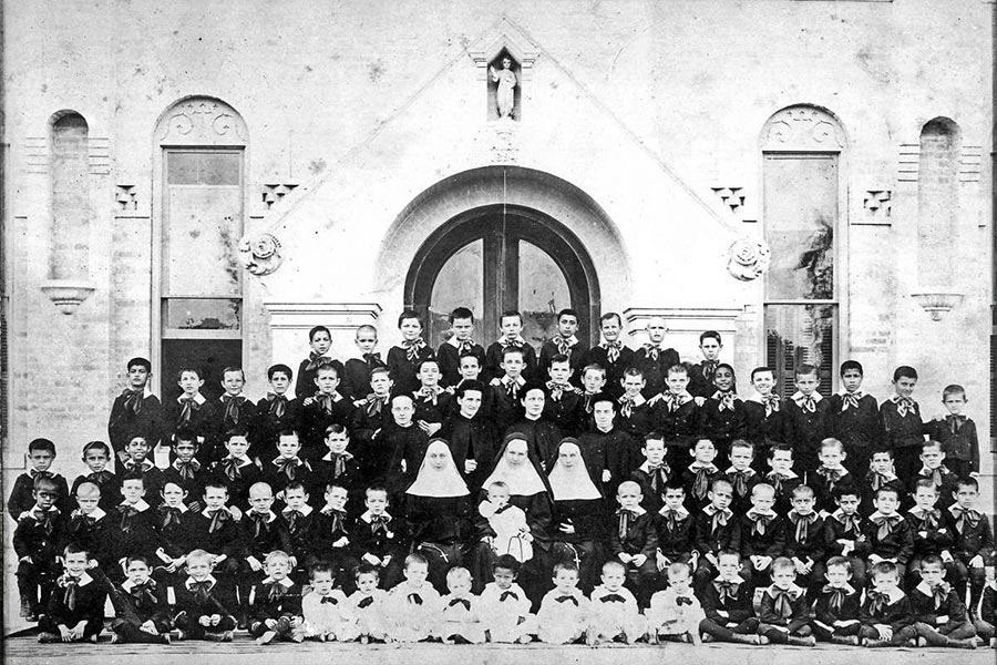 Sisters of Charity of the Incarnate Word not only excelled in caring for the ill, they also cared for orphaned children. This photo was taken circa 1900 at their orphanage in San Antonio. (Courtesy/Sisters of Charity of the Incarnate Word)