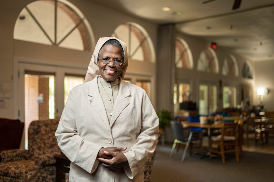 Sister Immaculee Mukabugabo, general superior of the Sisters of St. Mary of Namur at the Fort Worth convent. (NTC/Juan Guajardo)
