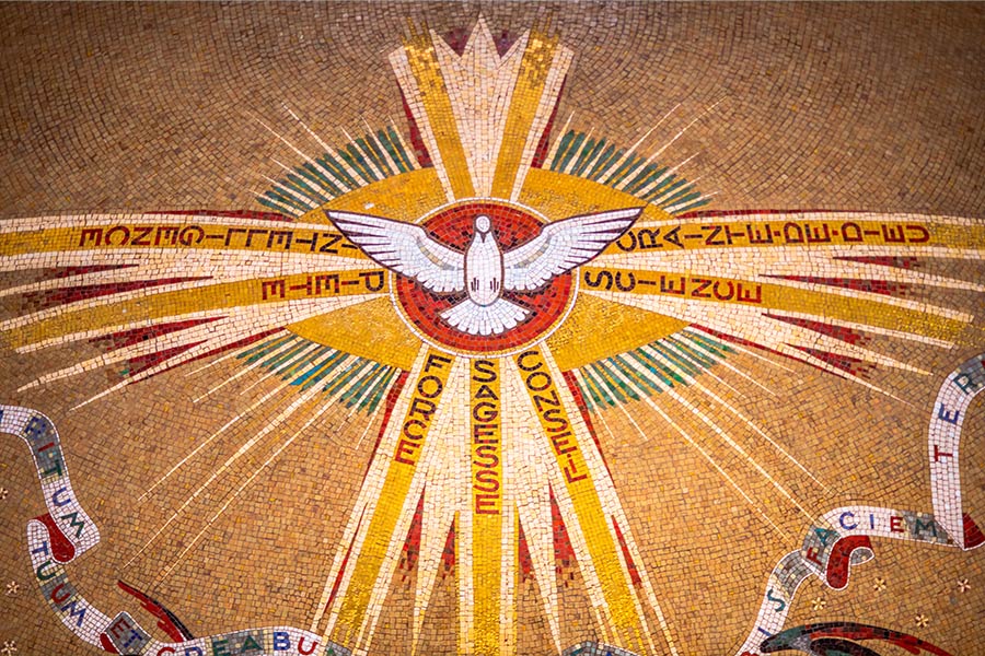 A mosaic depicting the Holy Spirit as a dove.