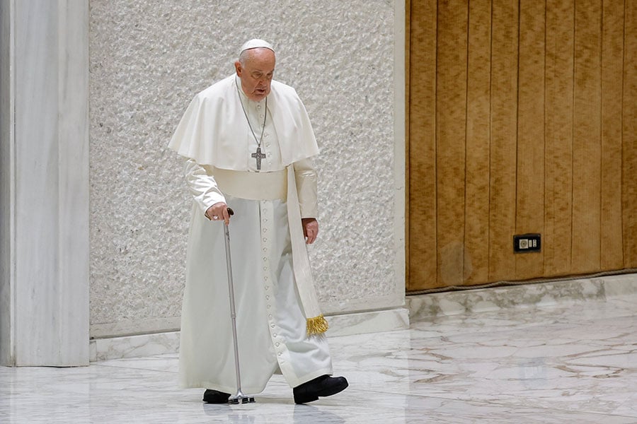 pope walks with cane