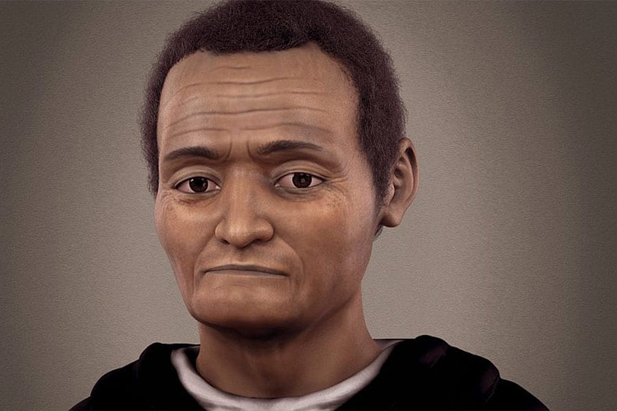 Reconstructed face of St. Martin de Porres (Divulgaco Ebrafol, Brazilian Team of Forensic Anthropology and Odontology)
