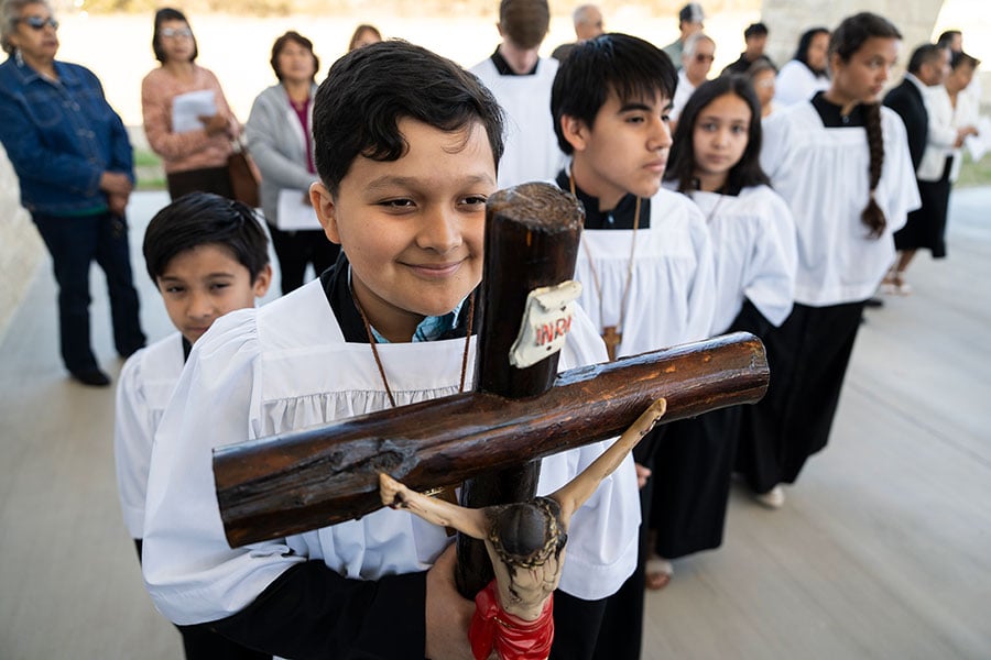 line of altar servers