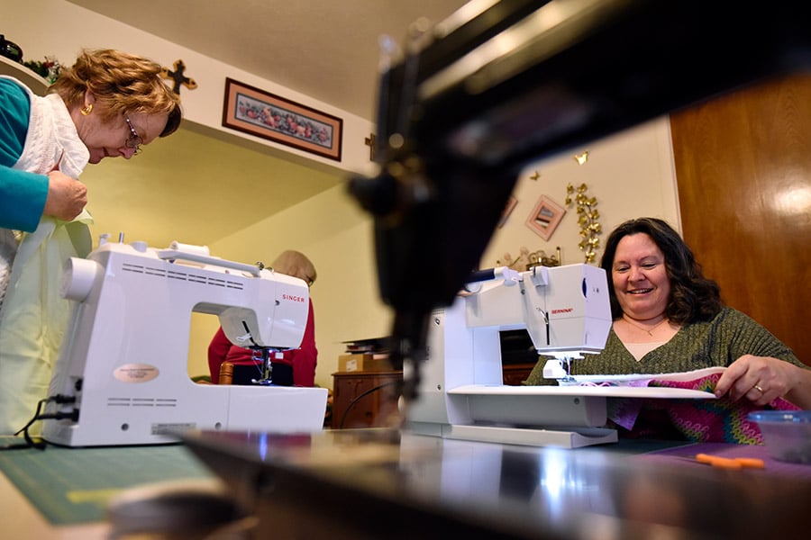 Quilting Angels of Holy Redeemer Parish, Tarania Snell and Lynda McGee