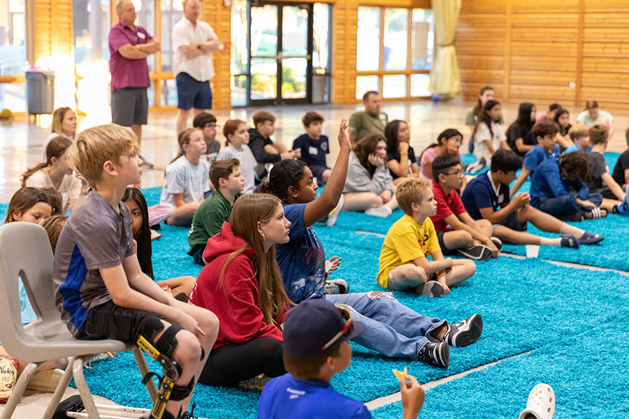 kids listening on carpet