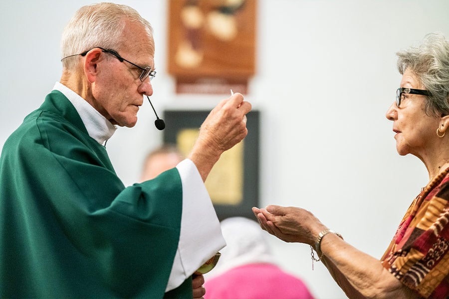 Fr. Bob Strittmatter often celebrates Mass at parishes when the pastor is on vacation or ill. (NTC/Juan Guajardo)