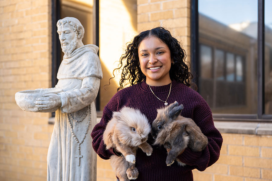 dog with student