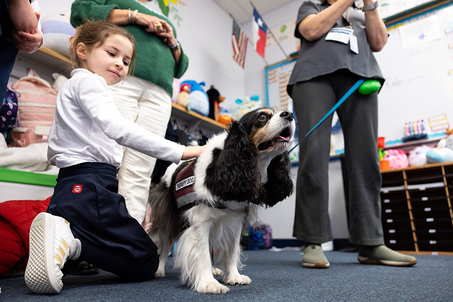 dog with student