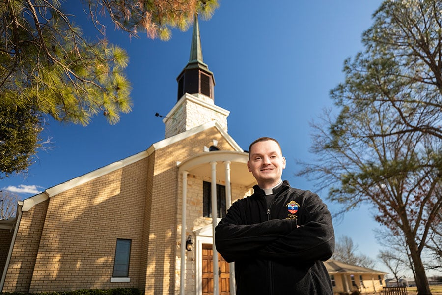 Father Jason Allan at St. Thomas Aquinas in Pilot Point