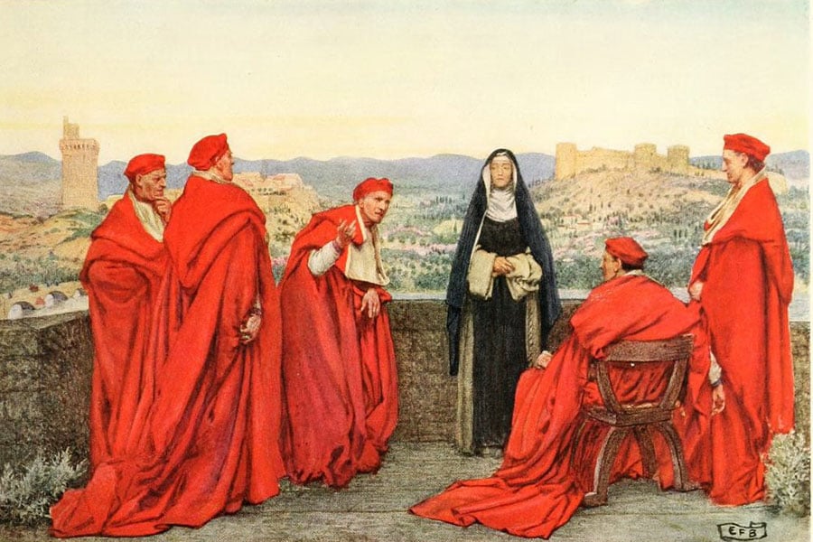 st Catherine with cardinals