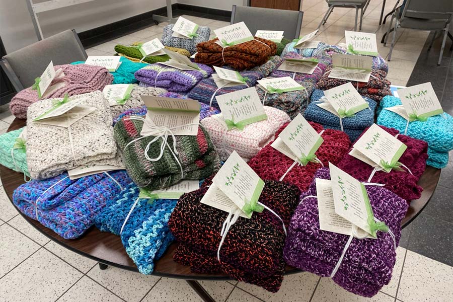 Prayer shawls are created, blessed, and ready to make the trip to Uvalde. (courtesy photo)