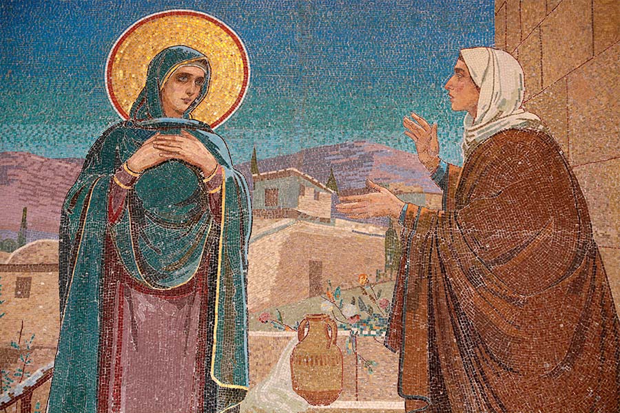 A mosaic depicting the visitation (Godong/Alamy Stock Photo)