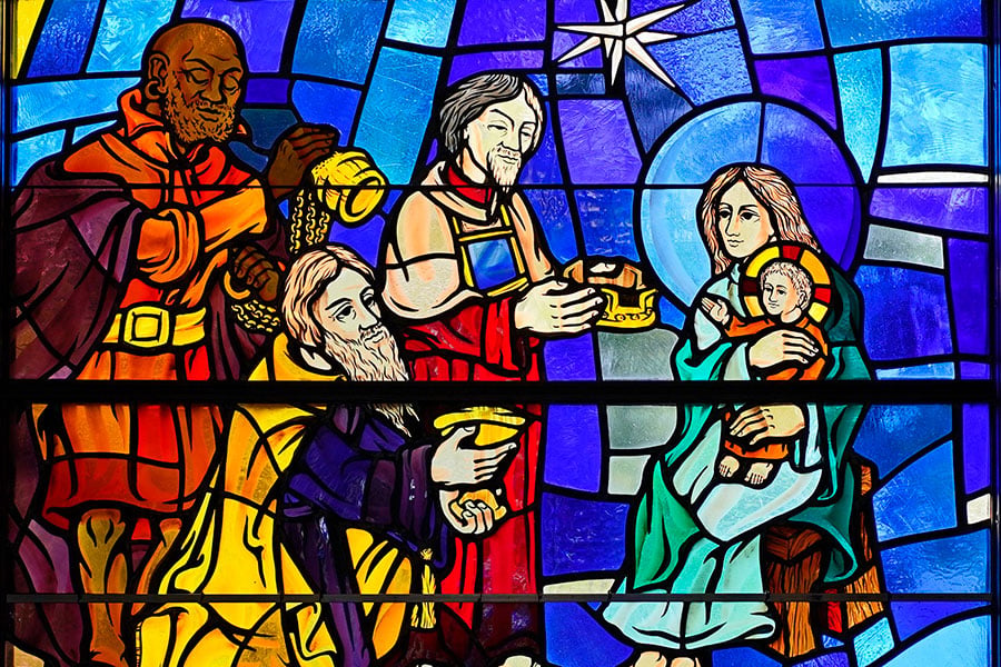Three kings stained glass