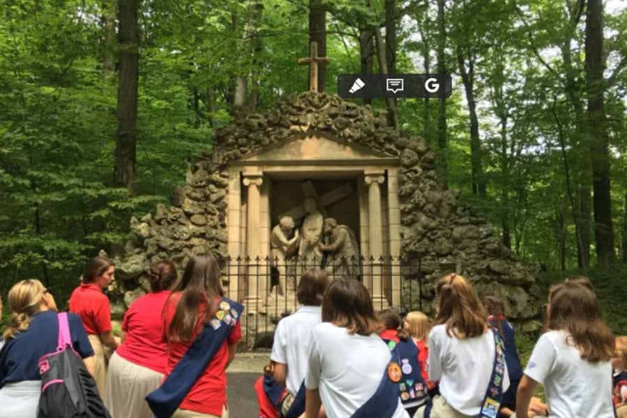 scouts praying the Stations of the Cross